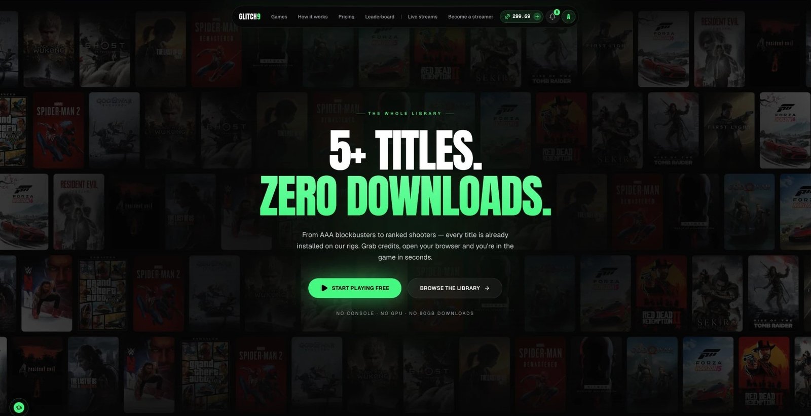 The Glitch9 library wall: zero downloads